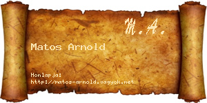Matos Arnold névjegykártya